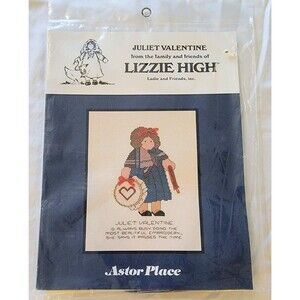VTG 1987 Lizzie High Juliet Valentine Counted Cross Stitch Kit